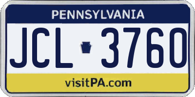 PA license plate JCL3760