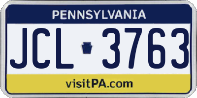 PA license plate JCL3763