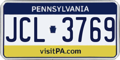 PA license plate JCL3769
