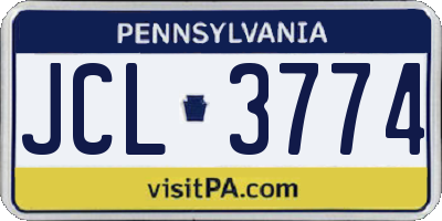 PA license plate JCL3774