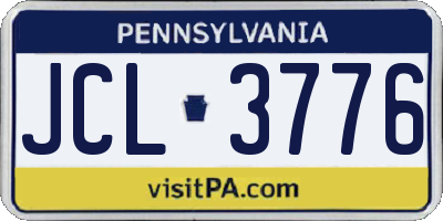 PA license plate JCL3776