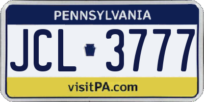 PA license plate JCL3777