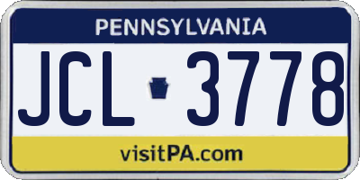 PA license plate JCL3778
