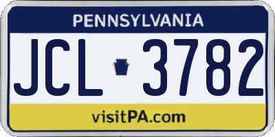 PA license plate JCL3782