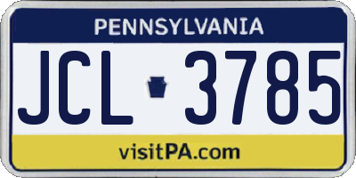 PA license plate JCL3785