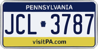 PA license plate JCL3787