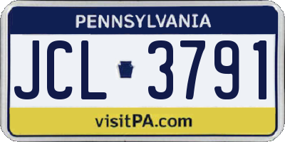 PA license plate JCL3791