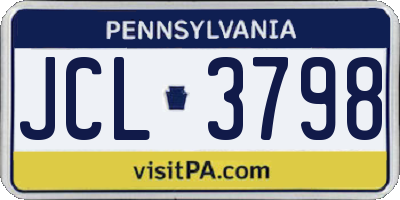 PA license plate JCL3798