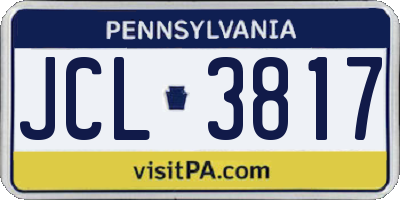 PA license plate JCL3817