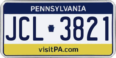 PA license plate JCL3821