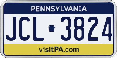 PA license plate JCL3824