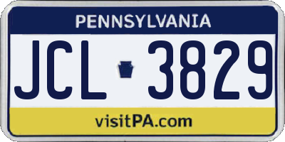 PA license plate JCL3829