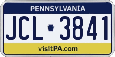 PA license plate JCL3841