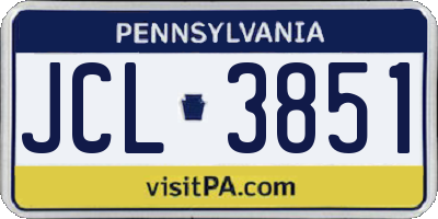 PA license plate JCL3851