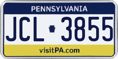 PA license plate JCL3855