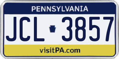 PA license plate JCL3857
