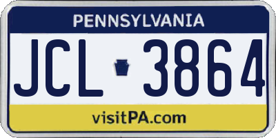 PA license plate JCL3864
