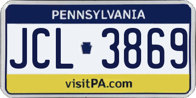 PA license plate JCL3869