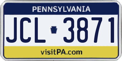 PA license plate JCL3871