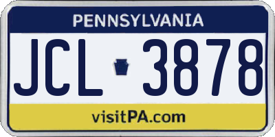 PA license plate JCL3878