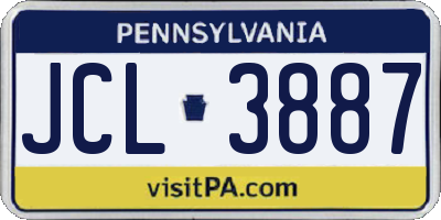 PA license plate JCL3887