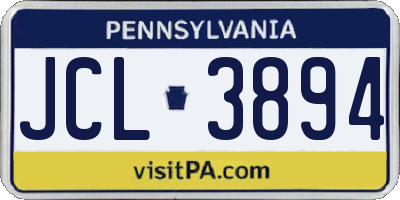 PA license plate JCL3894