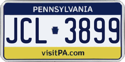 PA license plate JCL3899