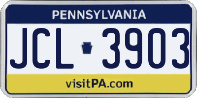 PA license plate JCL3903
