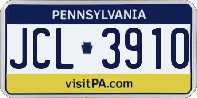 PA license plate JCL3910