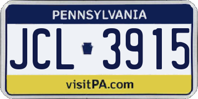 PA license plate JCL3915