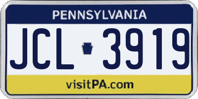 PA license plate JCL3919