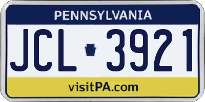 PA license plate JCL3921