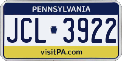 PA license plate JCL3922