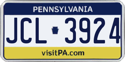 PA license plate JCL3924