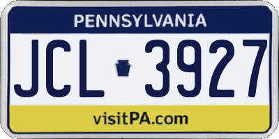 PA license plate JCL3927