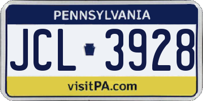 PA license plate JCL3928
