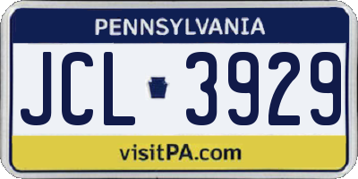 PA license plate JCL3929