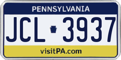PA license plate JCL3937