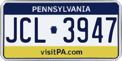 PA license plate JCL3947