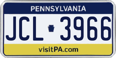 PA license plate JCL3966