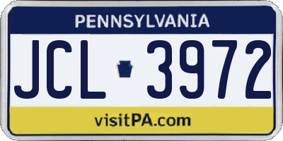 PA license plate JCL3972