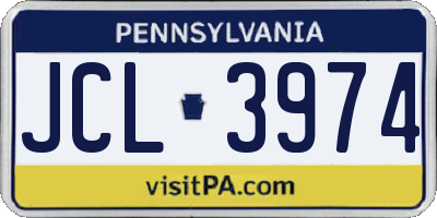 PA license plate JCL3974