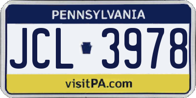 PA license plate JCL3978