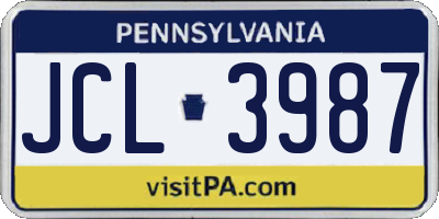 PA license plate JCL3987