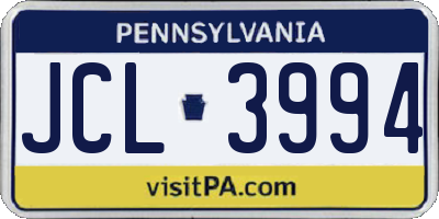 PA license plate JCL3994