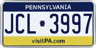 PA license plate JCL3997