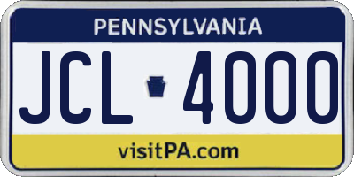 PA license plate JCL4000