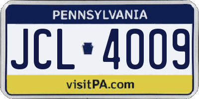 PA license plate JCL4009