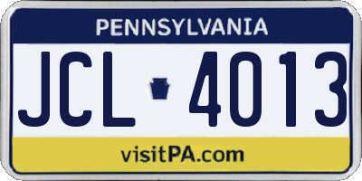 PA license plate JCL4013