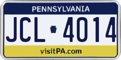 PA license plate JCL4014